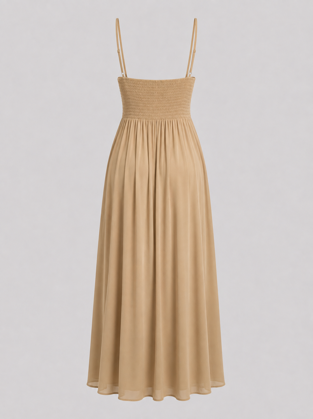 Ivory & Laurel Women's Elise Camel Keyhole Maxi Dress - back view style